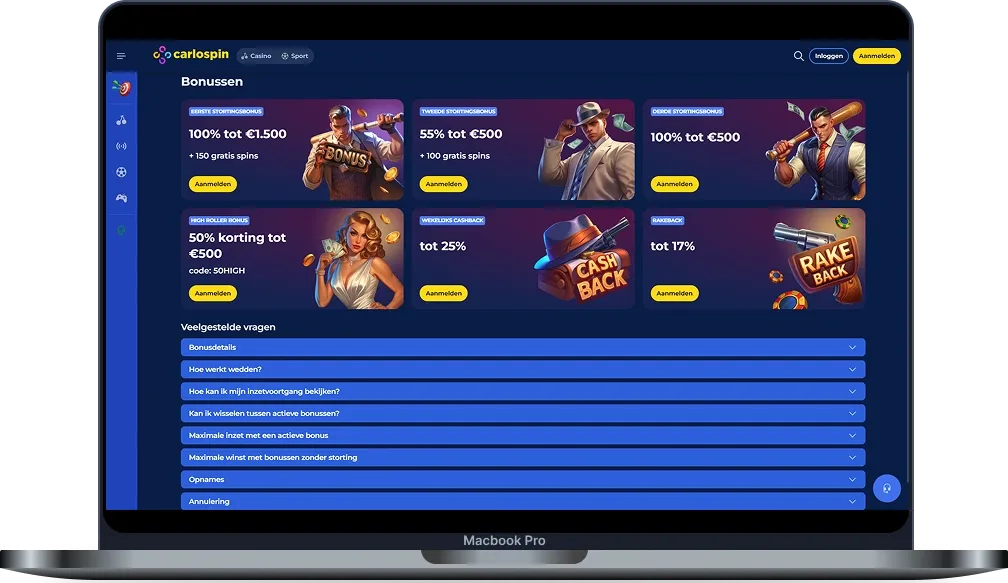 Carlospin Casino Bonussen en Promoties