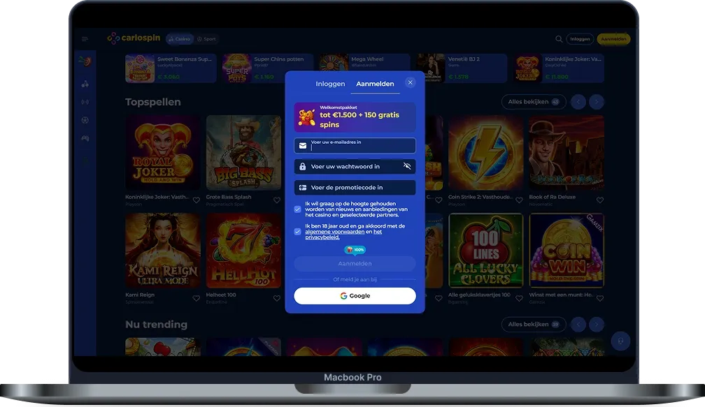 Carlospin Casino Registratie en Login