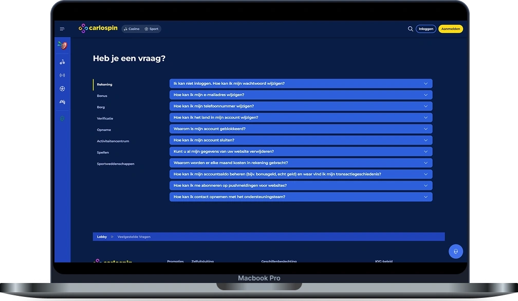 Carlospin Casino Klantenservice